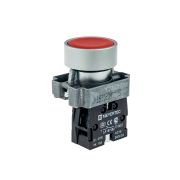 Кнопка плоская красная, 1NC, металл