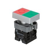 Кнопка двойная 1NO+1NC, плоский толкатель