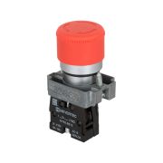 Кнопка грибовидная, возврат поворотом, 1NC красный 30 мм