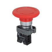 Кнопка грибовидная, возврат поворотом, 1NC красный 60 мм