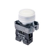 Кнопка в кожухе, белая 1NO