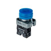 Кнопка в кожухе, синяя 1NO