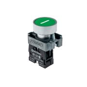 Кнопка плоская зеленая, маркировка 