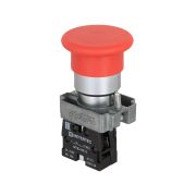 Кнопка грибовидная 1NC без фиксации, красный, 40 мм, металл