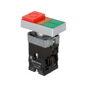 Кнопка двойная с подсветкой 220V, выступающий толкатель