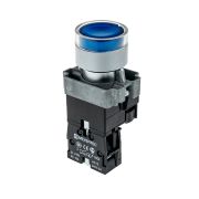 Кнопка с подсветкой синяя, 24V 1NO