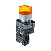 Переключатель с подсветкой, с фиксацией, 220V AC/DC, желтый, 3 положения, 1NO