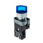 Переключатель с подсветкой, с фиксацией, 220V AC/DC, синий, 3 положения, 1NO