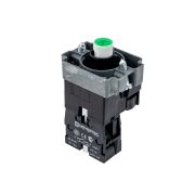 Основание с подсветкой 1NO зеленый 24V, металл