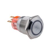 Кнопка с подсветкой красная, с фиксацией, 24В AC/DC, IP67