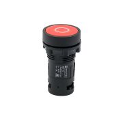 Кнопка плоская красная, маркировка 