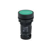 Кнопка плоская зеленая, 1NO+1NC, IP54, пластик