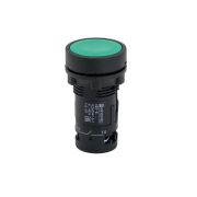Кнопка плоская зеленая, 2NO, IP54, пластик