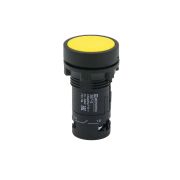 Кнопка плоская желтая, 1NO, IP54, пластик