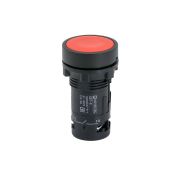 Кнопка плоская красная с фиксацией, 1NO+1NC, IP54, пластик