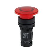 Кнопка грибовидная красная с подсветкой, Ø40 мм, 1NC, 24V AC/DC, IP54, пластик