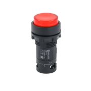 Кнопка красная выступающая с подсветкой, 1NС, 220V AC, IP54, пластик