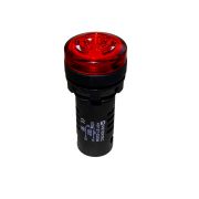 Зуммер с подсветкой, 80дБ, красный, 24V AС/DC, IP65, пластик