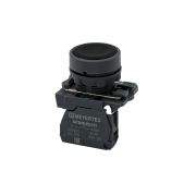 Кнопка плоская черная, 1NO, IP65, пластик