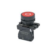 Кнопка плоская красная, маркировка 