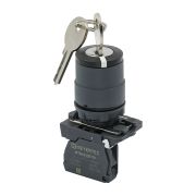 Переключатель с ключом на 2 положения с фиксацией, 1 выемка, 1NO, IP65, пластик