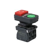 Кнопка двойная выступающая с подсветкой, красная/зеленая, маркировка 