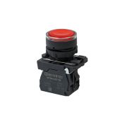 Кнопка красная с подсветкой, 1NС, 24V AC/DC, IP65, пластик