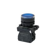 Кнопка синяя с подсветкой, 1NO, 24V AC/DC, IP65, пластик