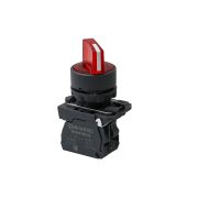 Переключатель  на 3 положения с фиксацией и подсветкой, красный, 1NС, 220V AC/DC, IP65, пластик
