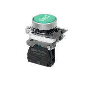 Кнопка плоская зеленая, маркировка 