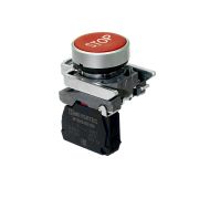 Кнопка плоская красная, маркировка 