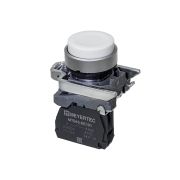 Кнопка выступающая белая, 1NO, IP65, металл