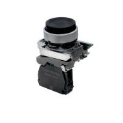 Кнопка выступающая черная, 1NO, IP65, металл