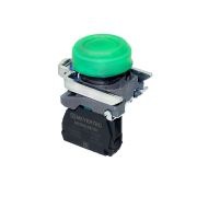 Кнопка зеленая в кожухе, 1NO, IP66, металл