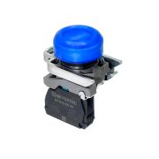 Кнопка синяя в кожухе, 1NO, IP66, металл