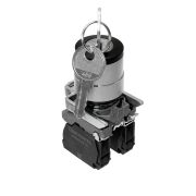 Переключатель с ключом на 3 положения с фиксацией, 1 выемка в центре, 2NO, IP65, металл