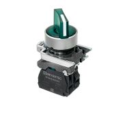 Переключатель  на 2 положения с фиксацией и подсветкой, зеленый, 1NO, 220V AC/DC, IP65, металл