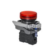 Лампа сигнальная красная, 220V AС/DC, IP65, металл