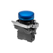 Лампа сигнальная синяя, 24V AС/DC, IP65, металл