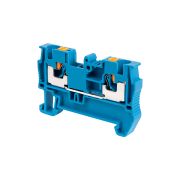 Клемма push-in проходная, 4 мм², синяя