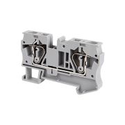 Клемма пружинная проходная, 6 мм², серая