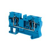 Клемма пружинная проходная, 6 мм², синяя