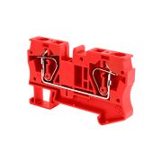 Клемма пружинная проходная, 6 мм², красная