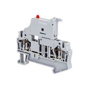 Клемма пружинная с держателем предохранителя, 4 мм², индикация 220В