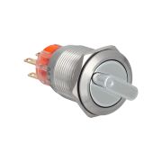 Переключатель в 3 положения с фиксацией, короткая ручка, 2NO+2NC, IP67, нержавеющая сталь
