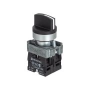 Переключатель на 3 положения с  возвратом в центре, короткая ручка, 2NO, IP67, металл