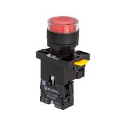 Кнопка красная с подсветкой, 1NС, 220V AC/DC, IP54, пластик
