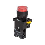Кнопка красная с подсветкой, 1NС, 24V AC/DC, IP54, пластик