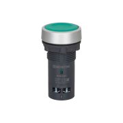 Кнопка плоская зеленая, 1NO, IP65, пластик