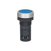 Кнопка плоская синяя, 1NO, IP65, пластик